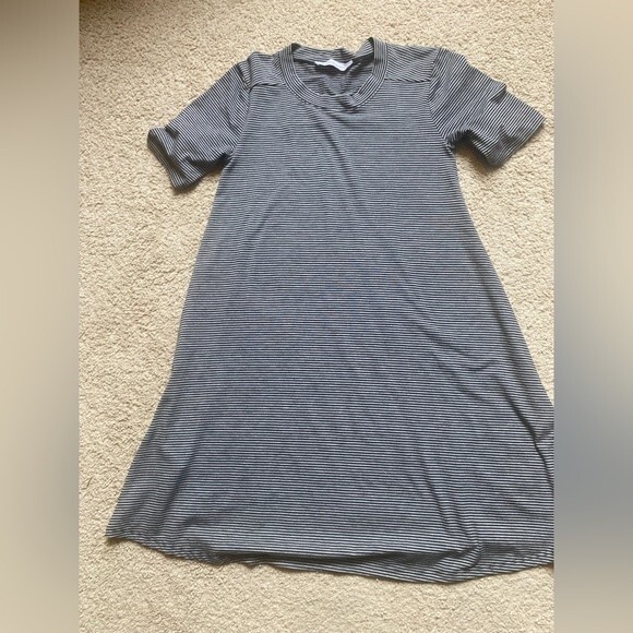BCBGeneration Striped Short Sleeve Swing Mini Dress - Picture 1 of 8